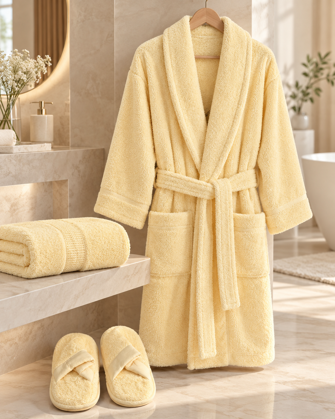Özdilek Colourist B.Sarısı Kişisel Banyo Bornoz Seti (L Beden)
