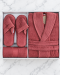 Özdilek Colourist Kırmızı Kişisel Banyo Bornoz Seti (L Beden)